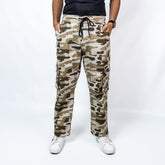 Camo Trousers Beige Elasticated Belt