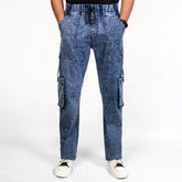 Men’s Blue Knit Denim Trousers