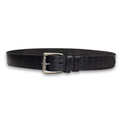 Croc Texture Leather Belt Black