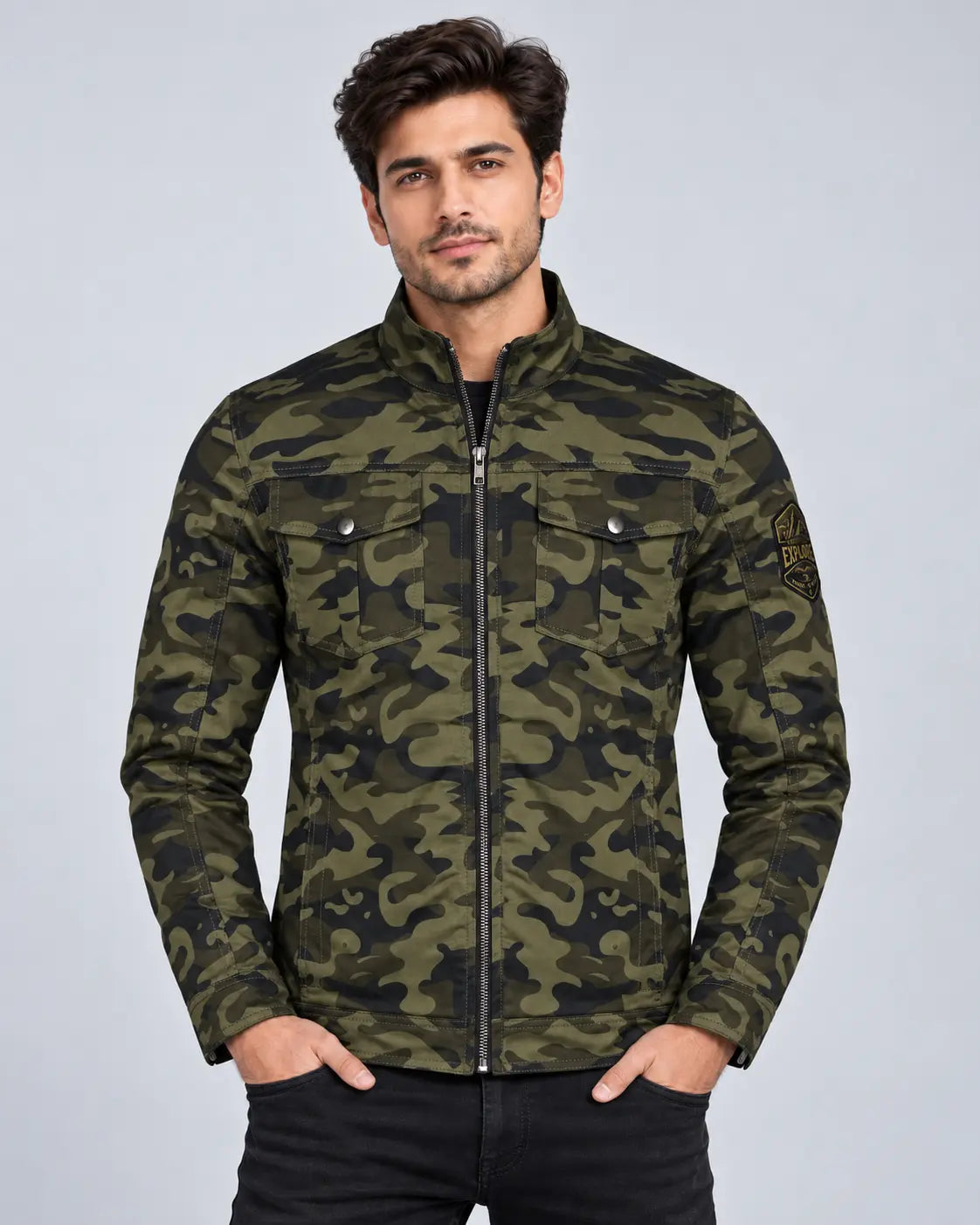 Men’s Quilted Camo Jacket – Green