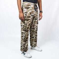 Camo Trousers Beige Elasticated Belt