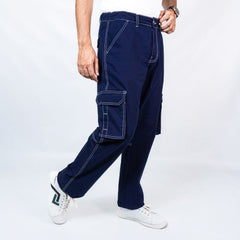 6 Pocket Cargo Trousers Blue