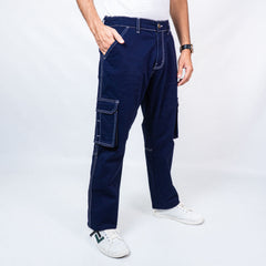 6 Pocket Cargo Trousers Blue