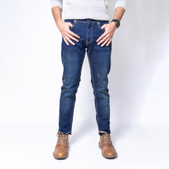 NeotroFits Slim Fit Jeans Navy Blue Ripping Effect