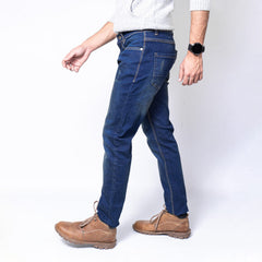 NeotroFits Slim Fit Jeans Navy Blue Ripping Effect