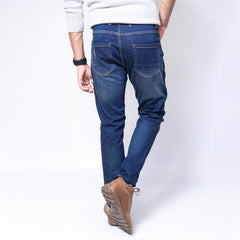 NeotroFits Slim Fit Jeans Navy Blue Ripping Effect