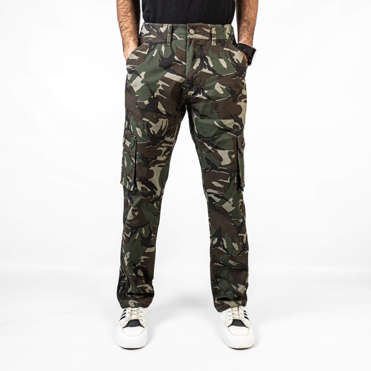 NeotroFits Cargo Trousers Camouflage (Straight Fit) Green