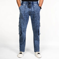 Men’s Blue Knit Denim Trousers