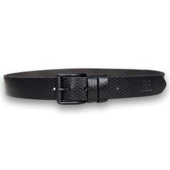 Self Texture Leather Belt Black