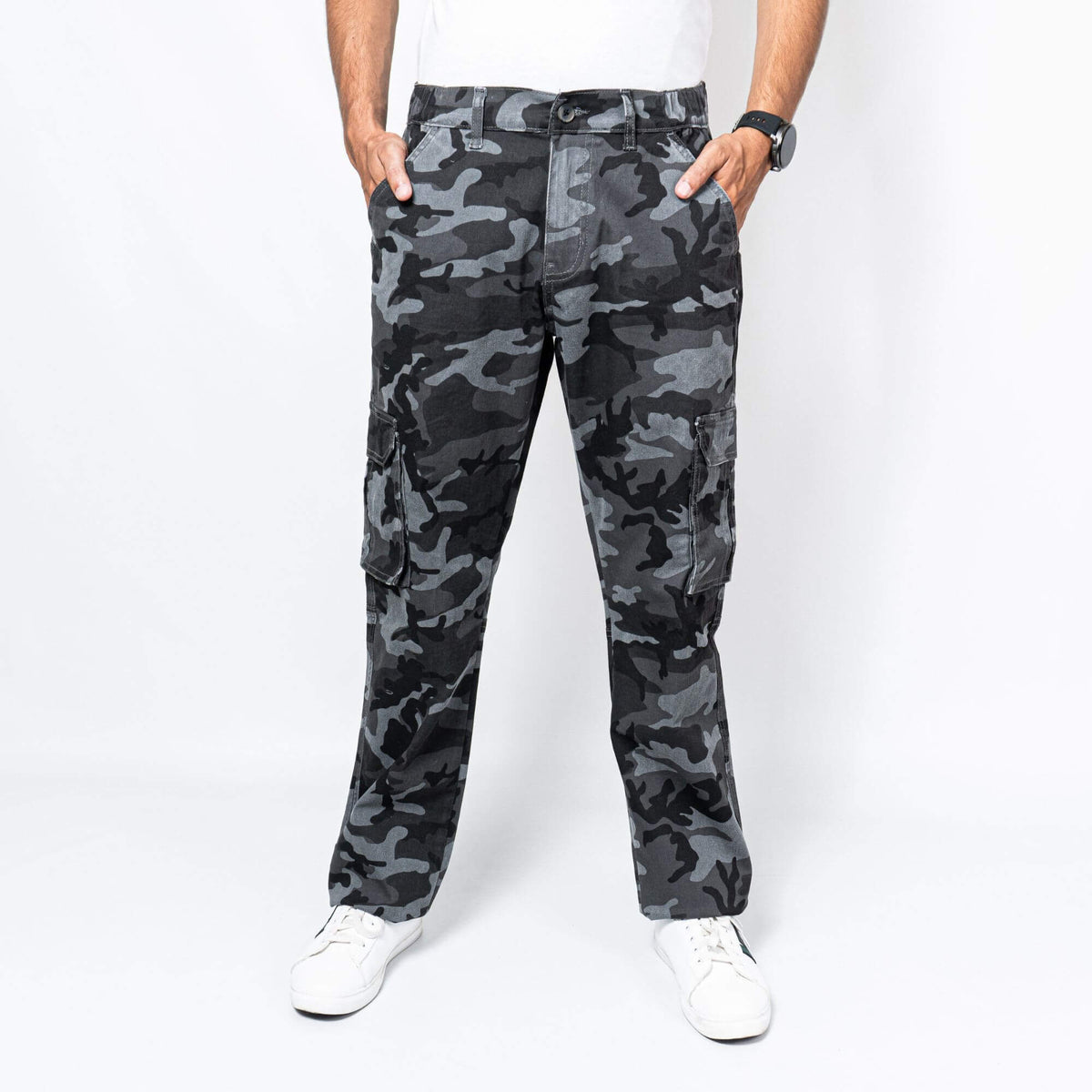 NeotroFits Cargo Trousers Camo (Straight Fit) Grey
