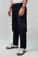 Urban – Cargo jeans Dark Blue – Straight Fit